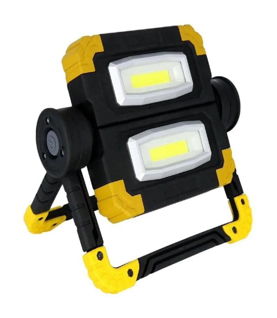 150W Nieuwe werklamp USB Oplaadbaar Outdoor Portable Searchlight Camping Light Double Head Cob Antifall Flood Campe Spotlight4827602