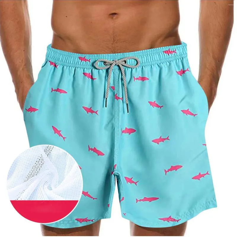 Heren shorts 2024 Zwem snel droog strandbord met mesh voering 7 inch binnenlandse badpakken heren zwembroek