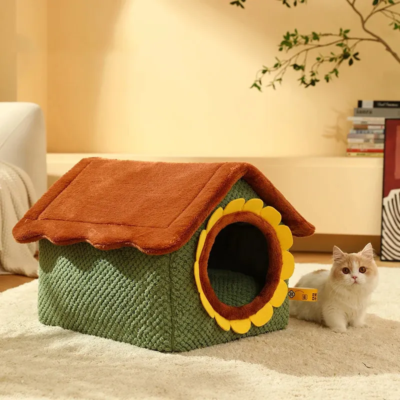 Кошка зимний дом кот скрывает дом среда обитания