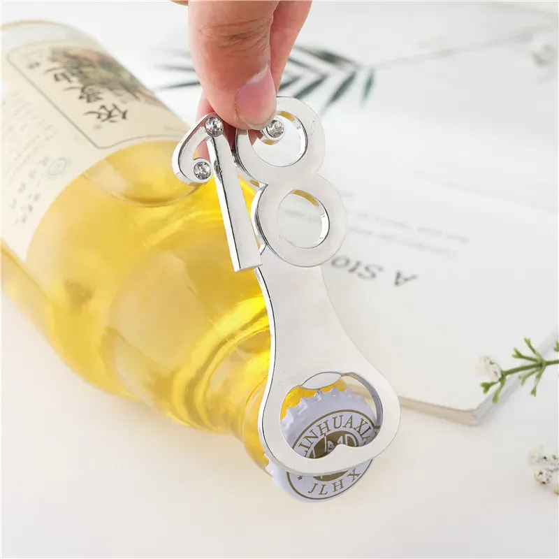 Event Party Supplies 18th Design Silver Bottle Opener Wedding Anniversary Gift Beer Openers in Gift Box Birthday Keepsake