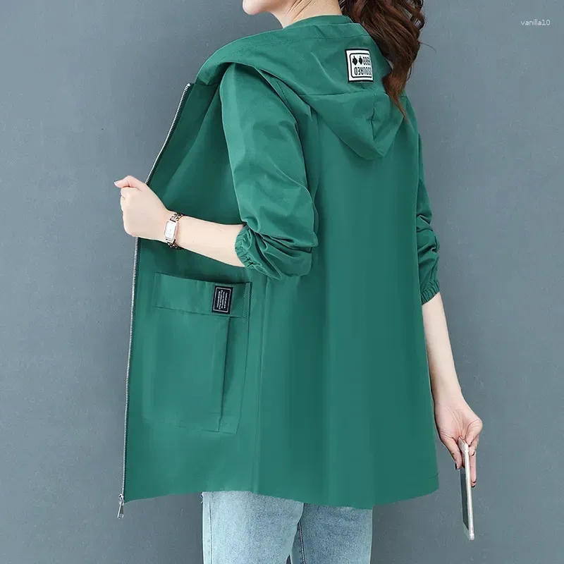Женские куртки 2024 Весенние осенние осенние ветряные ветки Женщины корейские повседневные повседневные молнии