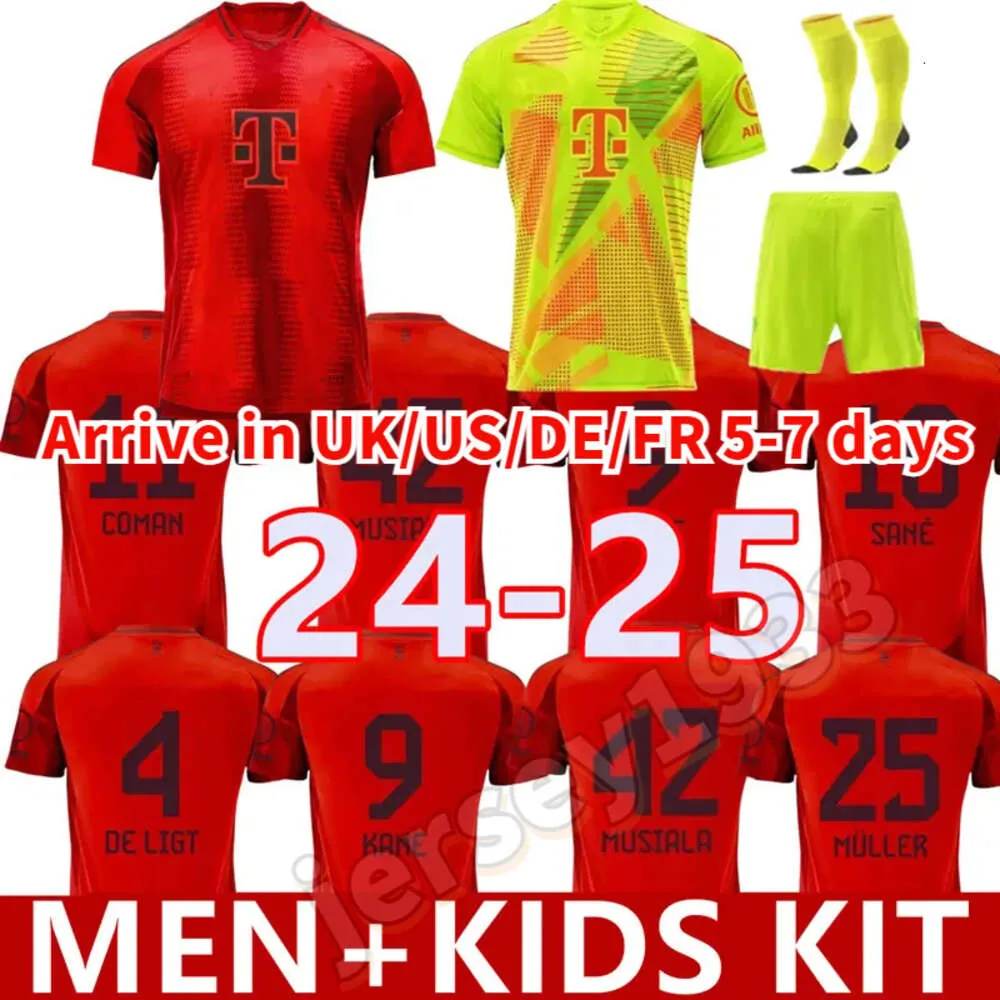 24/25 de Ligt Kane 9 Soccer Jerseys Sane tout premier Munich Danke Franz Gnabry Coman Dier Davies Kimmich Football Shirt Special 2024 Away Kids Uniforms Minjae