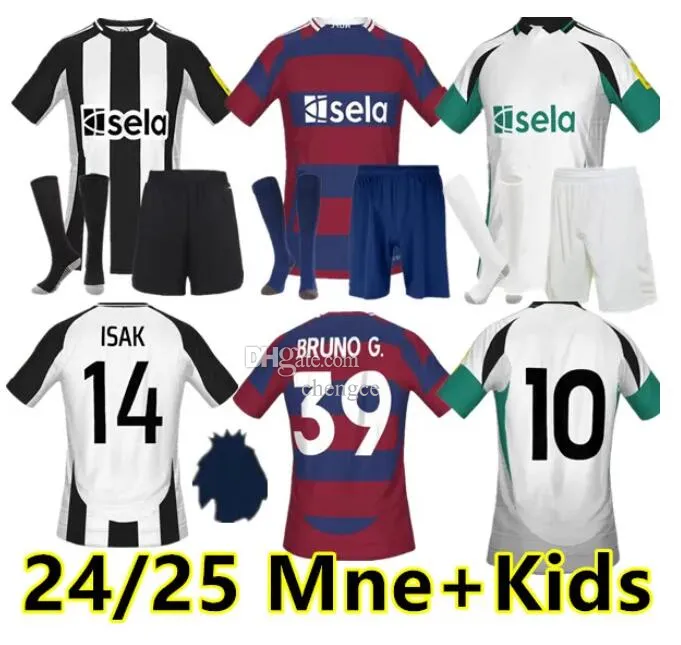 24 25 Tonali voetbaltruien Almiron New Castle Trippier Bruno G. 2024 2025 Joelinton Football T Shirts ISAK NUFC Uniteds Maximin Wilson Utds Men Kids Kit Tops S-4XL S-4XL