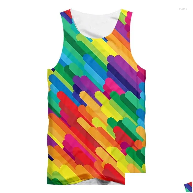 Herentanktops Heren Splash verf Colorf Strikken