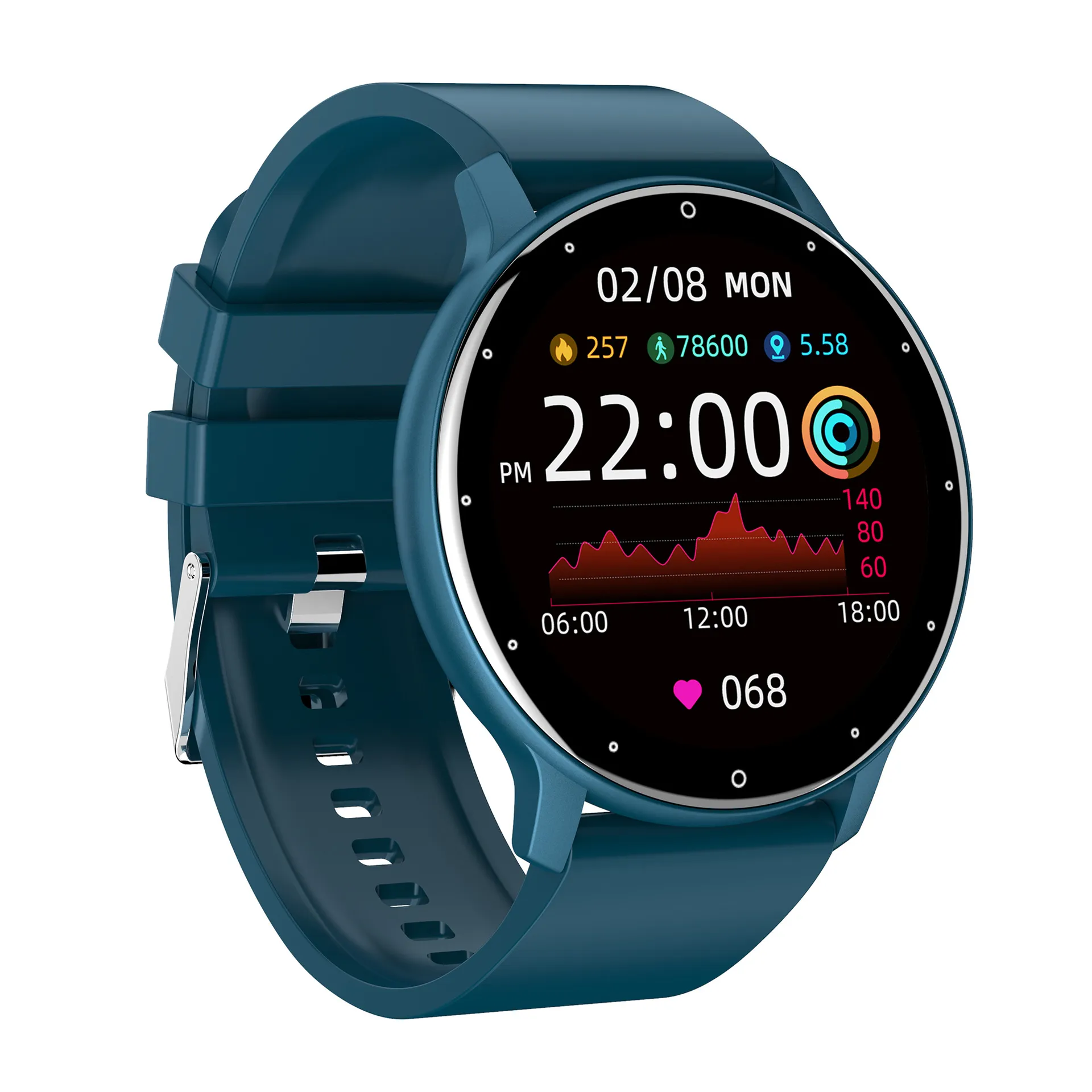 Smart watch with wristband information reminder, touch screen heart rate, blood oxygen, etc