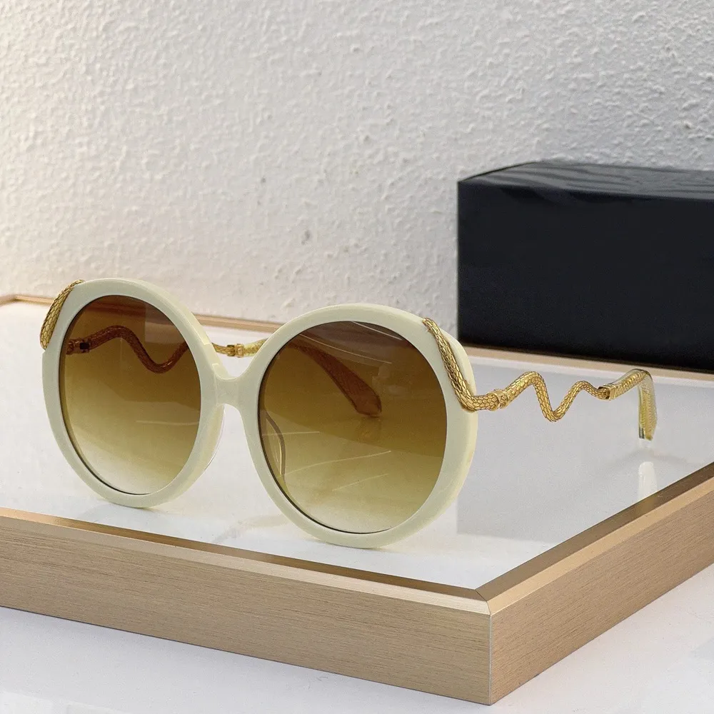 Круглые солнцезащитные очки золото бежевые/коричневые женские дизайнерские солнцезащитные очки летние оттенки солнечные солнцы Lunettes de Soleil UV400 Очеитель