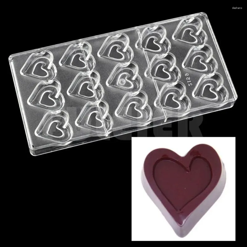 Bakningsverktyg Alla hjärtans gåva 3D -hjärtformad plastchokladform Diy Bakeware Candy Making Pastry för