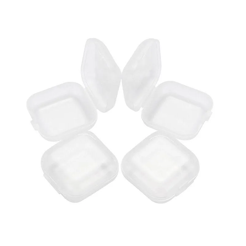 Boîtes d'emballage Boîte en gros de bricolage carré en plastique Plastic Plastique Conteneurs Coineurs avec couvercles Boîtes d'oreille bijoux Boîtes de rangement 3,8x3,8 cm DROP DHWUG