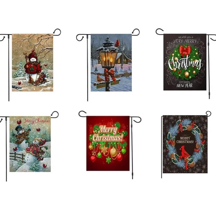 Nouvelle série de drapeaux de Noël Modèle de Noël Snowman Garden Flag Banner Flags 4732cm Christmas Party Supplies SS516512280608