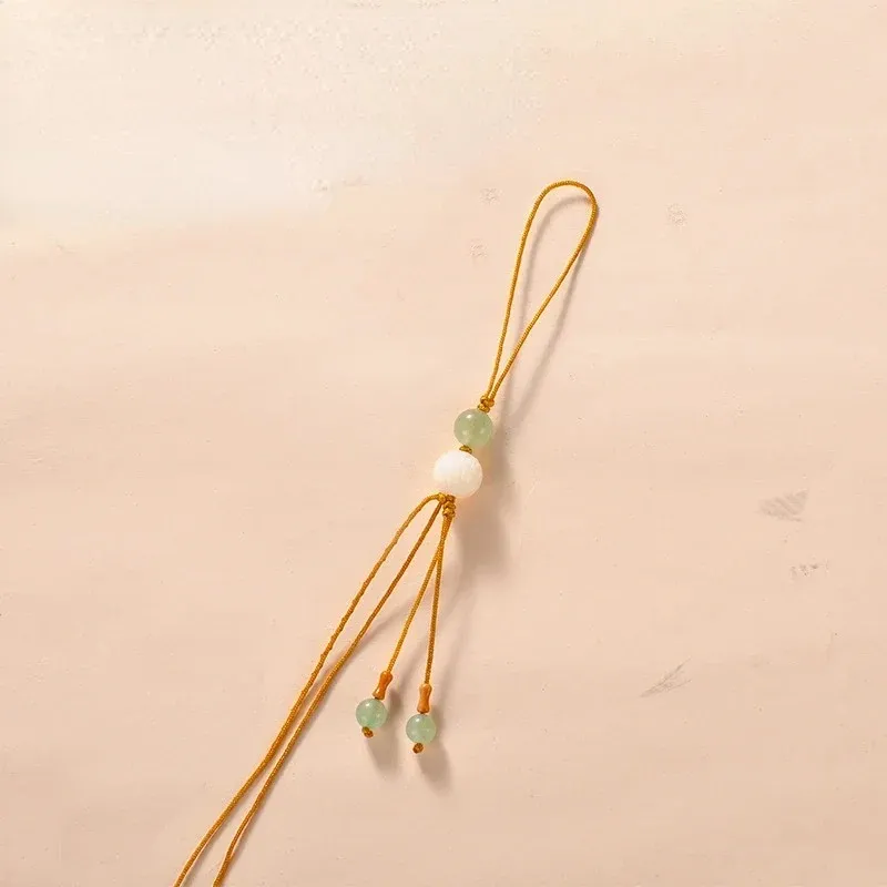 Knot Knot Jade Tasselle di perle fai -da -te arte arte gioiello broncospiglia Auto decorazione della catena di tastiera piccoli ciondoli liscio bordo di frangia liscio