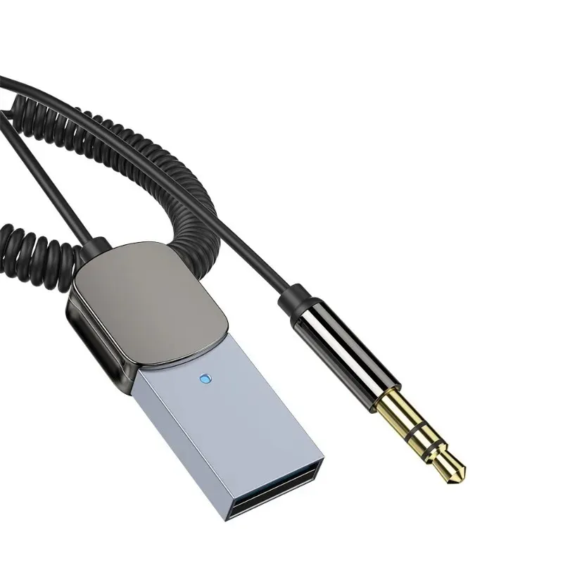 Bluetooth Aux Adapter Dongle USB till 3,5 mm Jack Car Audio Aux Bluetooth 5.0 Handsfree Kit för bilmottagare BT -sändare