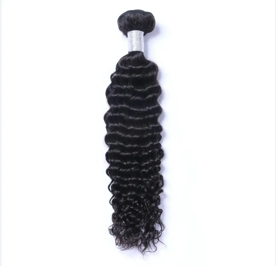 Touts malaisiens Vierge Human Hum Wave Deep Wave Curly non traité Remy Hair Weaves Double Wafts 100g / Bundle 1bundle / Lot peut être teint blanchi