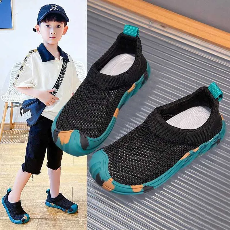 Sneakers Childrens Colorful New Shoes Spring and Autumn Breathable Mesh Boys Sports Shoes Anti slip Soft Sole Girls Sports Shoes d240515
