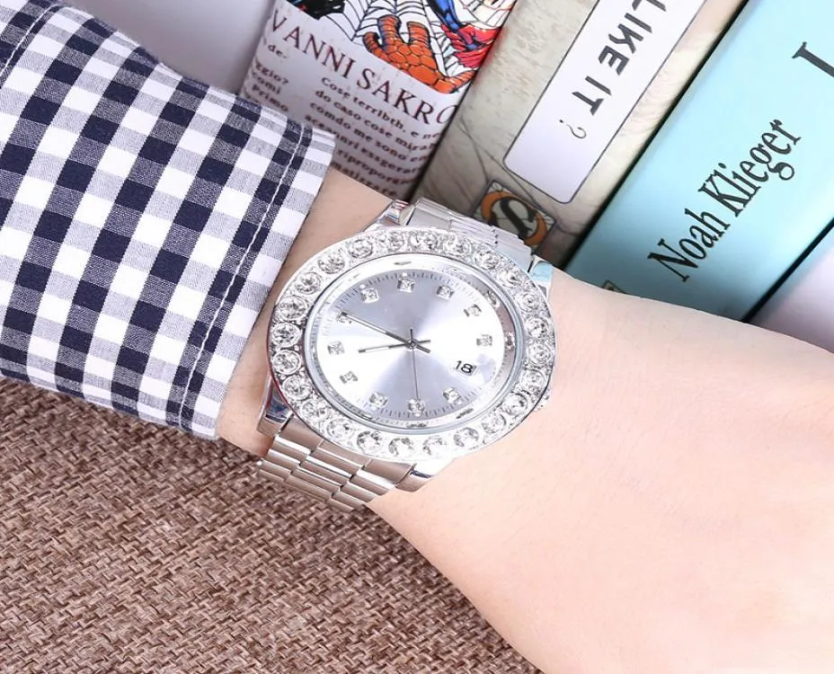 Gold Luxury Men Automatic Iced Out Quartz Watch Mens Watch Daydate Президент. Начальные часы Red Business Reloj Big Diamond Watches Men5150959