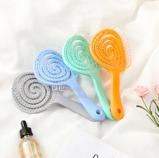 Söt Macaron Lollipop Net Red Hair Massage Comb Girls Portable Hair Borstes Detangling Paddle Massage Combs Styling Tools