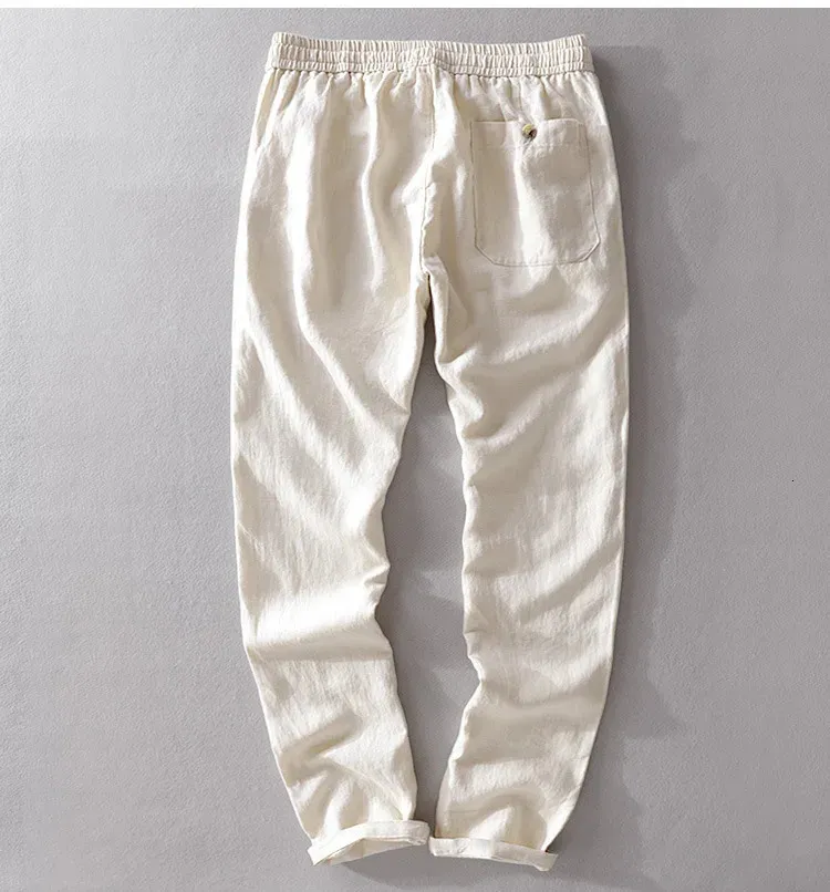 Pantalon décontracté homme coupe droite couleur blanc pur_voghion.com