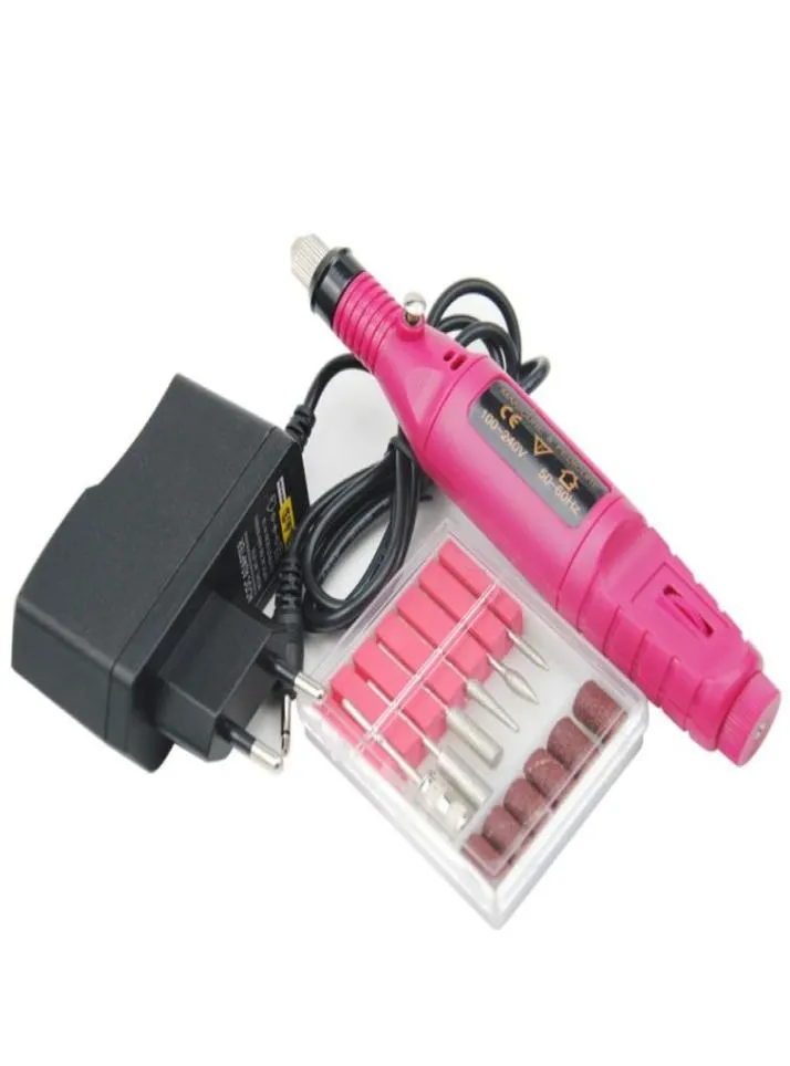 1Set Power Professional Manicure Machine Pen Pedicureネイルファイルネイルツール6ビットドリルネイルドリルマシン6959446