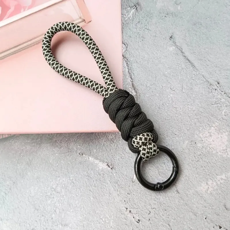 Creative Blaided Lanyard Keychain voor telefoonhoes Vrouwen Anti Lost Knot Rope Riem Riem CAR Key Chains Diy Accessoires Fashion Beyring