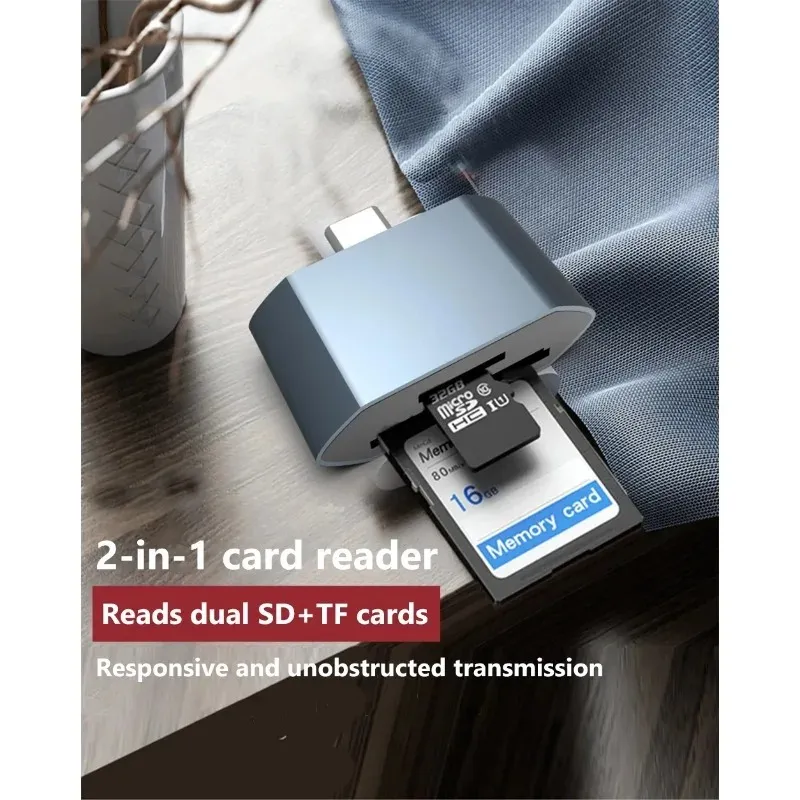 -kaartlezer Type C/verlichting naar SD TF -geheugenkaartadapter voor pc -laptopaccessoires Multi Smart CardReader Card Reader