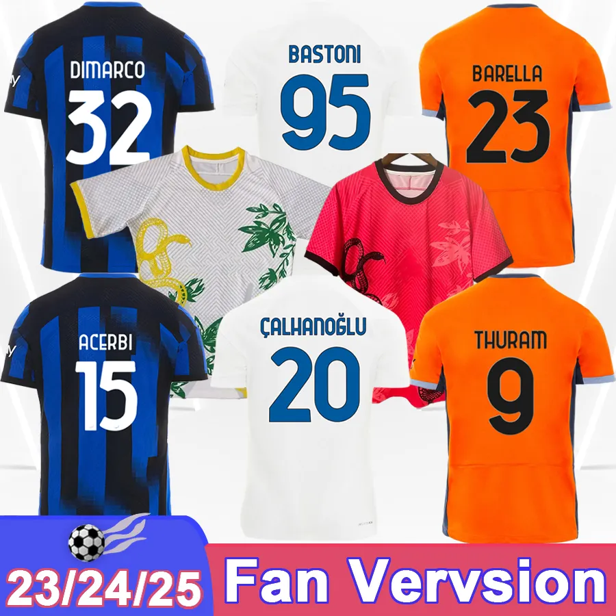 23 24 Lautaro Barella Mens Soccer Jerseys Thuram Acerbi J. Correa Calhanoglu DiMarco Frattesi Home Away 3rd 24 25 Special Editions Football Shirts