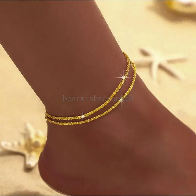 Bohemian Beach Feet Chain Fashion Simple Cheklets Foot Jewelry jambe Nouvelle cheville à pied Bracelets de cheville pour femmes Cadeaux de bijoux de chaîne