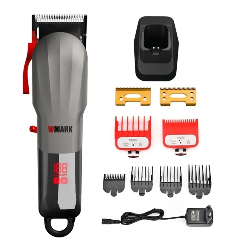 Trimmer WMark NG115 Arrivas Reccharteable Hair Clipper Cord Cords Trimm With LED Battery Affichage Cutter 220216