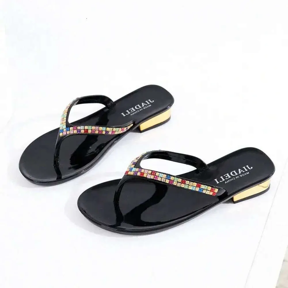 Slipper Fashion Summer Beach Schuhschuhe Flip Flops mit Strasssteinen Frauen Sandalen Freizeitschuhe D3XB# 40 S 8586