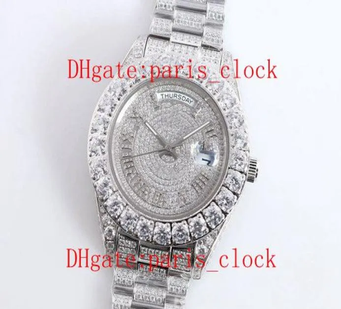 SF All Ice Drill Rome Face Big Diamond Watch Ring Luxury Fashion Men Watch316ステンレス鋼2813自動ムーブメントタイミング1040620