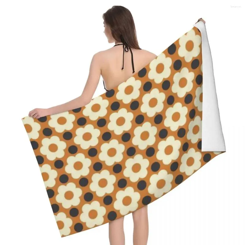 Orla Kiely Multi Stem Geometric Microfiber Beach Bath Shower Yoga Towel Set of 2