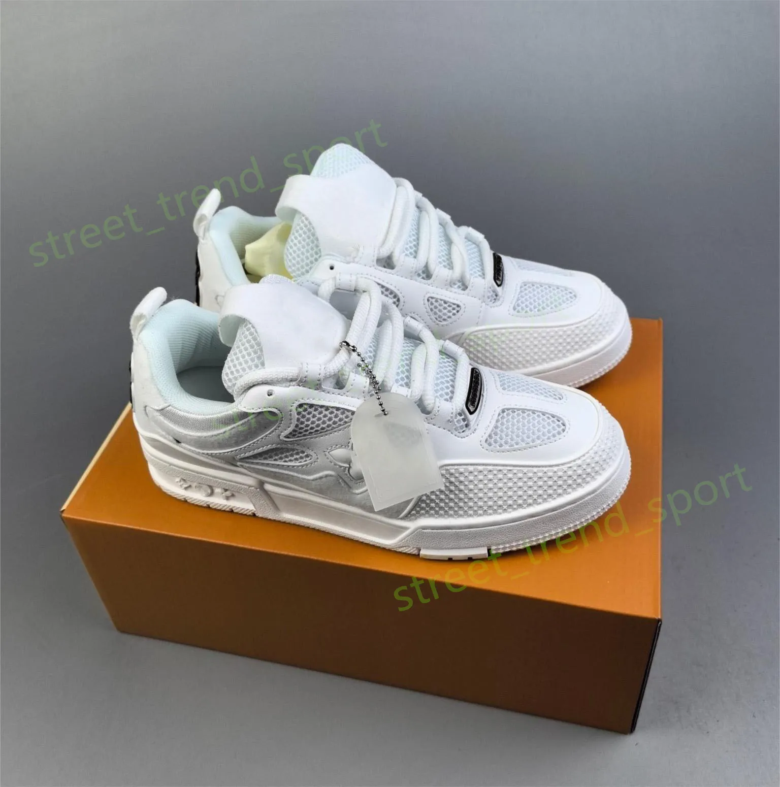 2024 Sneakers de skate Designer Femmes hommes Mesh Abloh Sneaker Platform Virgil Maxi Casual Chores Lace-Up Runner Trainer Flower Bread Chaussures 36-45 P51