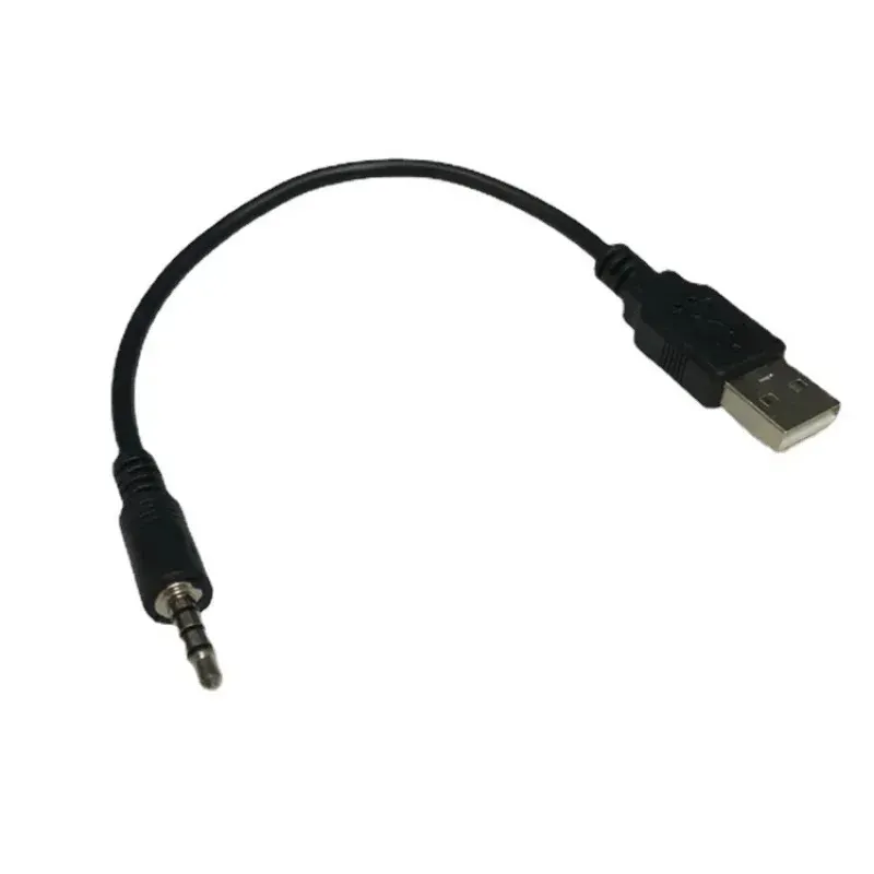 3,5 mm uttag till USB 2.0 Data Sync Charger Transfer Audio Adapter Cable Cord för Apple iPod Shuffle 3: e 4: e 6: e tillbehör