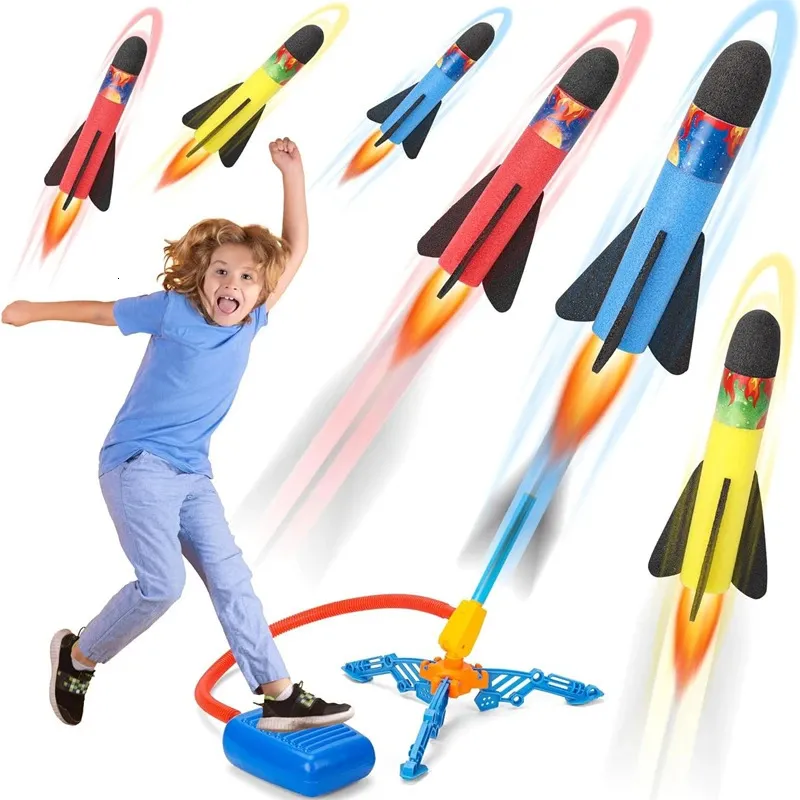 Lanceur de fusée de jouets pour les enfants Stomp to Flying Foam Rocket Jump Air Pad Fun Outdoor Activitie Sport Game For Children 240514