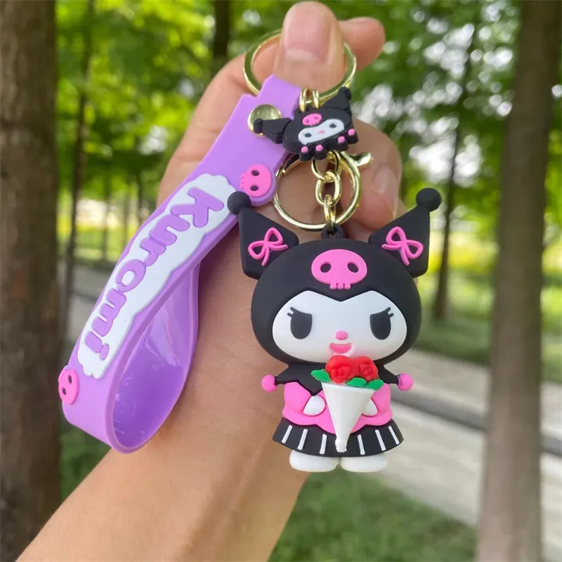Cute Anime Keychain Charm Key Ring Fob Pendant Lovely Anime Kulome Doll Couple Students Personalized Creative Valentine`s Day Gift Small Pendant A3 DHL