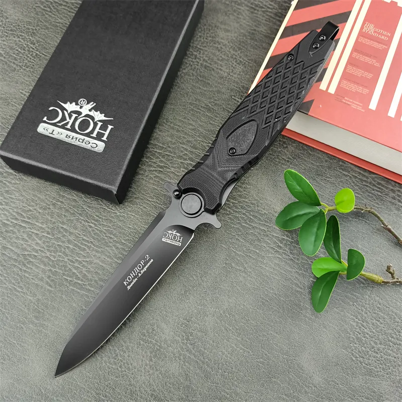 2024 Russische HOKC tactische vouwzak mes D2 Drop Point Blade G10 Handgreep Hoge kwaliteit Outdoor Camping Hunting Survival Knife 3300 4850 535 940 615 Gereedschap