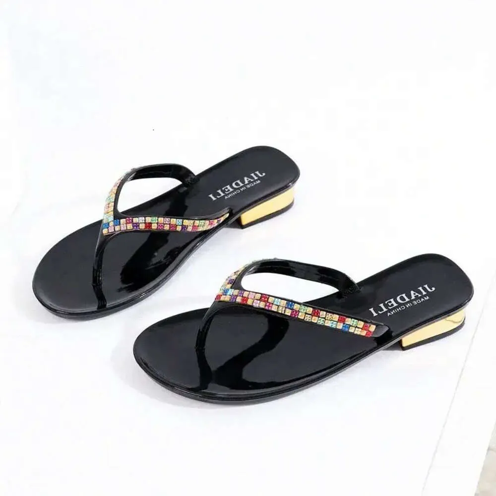 Chaussure Fashion Summer Beach Slipper Slippers tongs Flip Flip avec des strass Women Sandals Casual Shoes K6es # 84 S 47CD