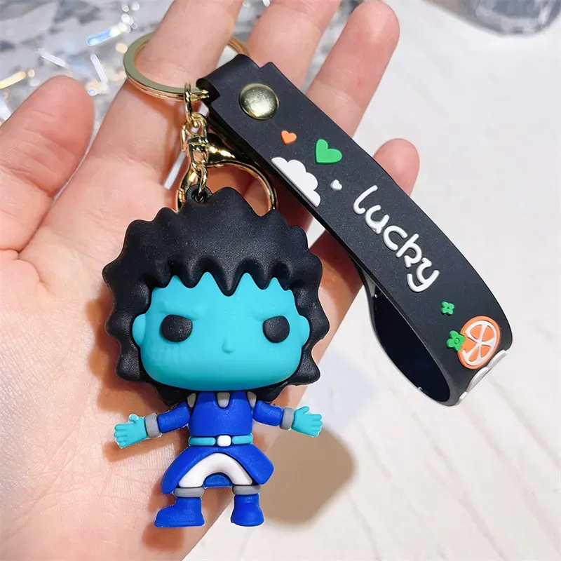 Cute Anime Keychain Charm Key Ring Fob Pendant Lovely American Girl Goblin`s Tail Doll Couple Students Personalized Creative Valentine`s Day Gift A8 UPS