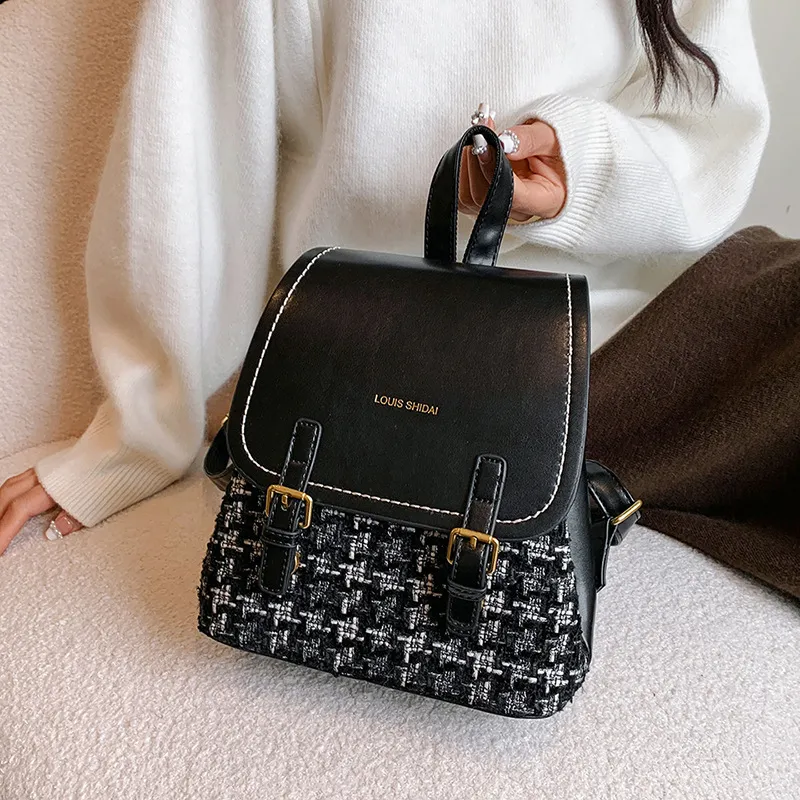 Fancy Wholesale Women Handbags Contrasting Colors Bag Ladies Women Fashion Handbags Knit Designer Shoulder Bags