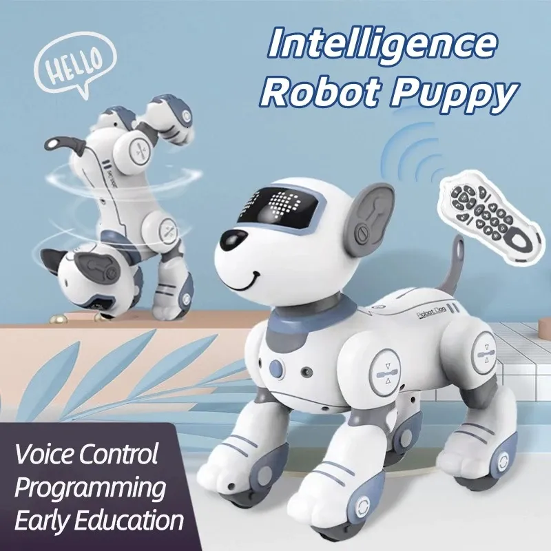 Robot Puppy for Kids Intelligent Remote Control Chiens Animaux électroniques Robotique RC Toys STEM Programmation Toys Childern Gift 240514