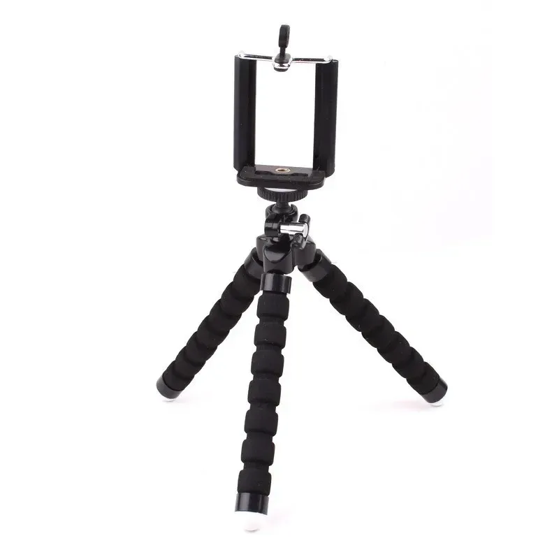 Sponge Tripod Octopus Bracket Small Lazy Man Mobile Phone Mobile Phone Mobile Phone Universal Holder plus Clip de téléphone mobile