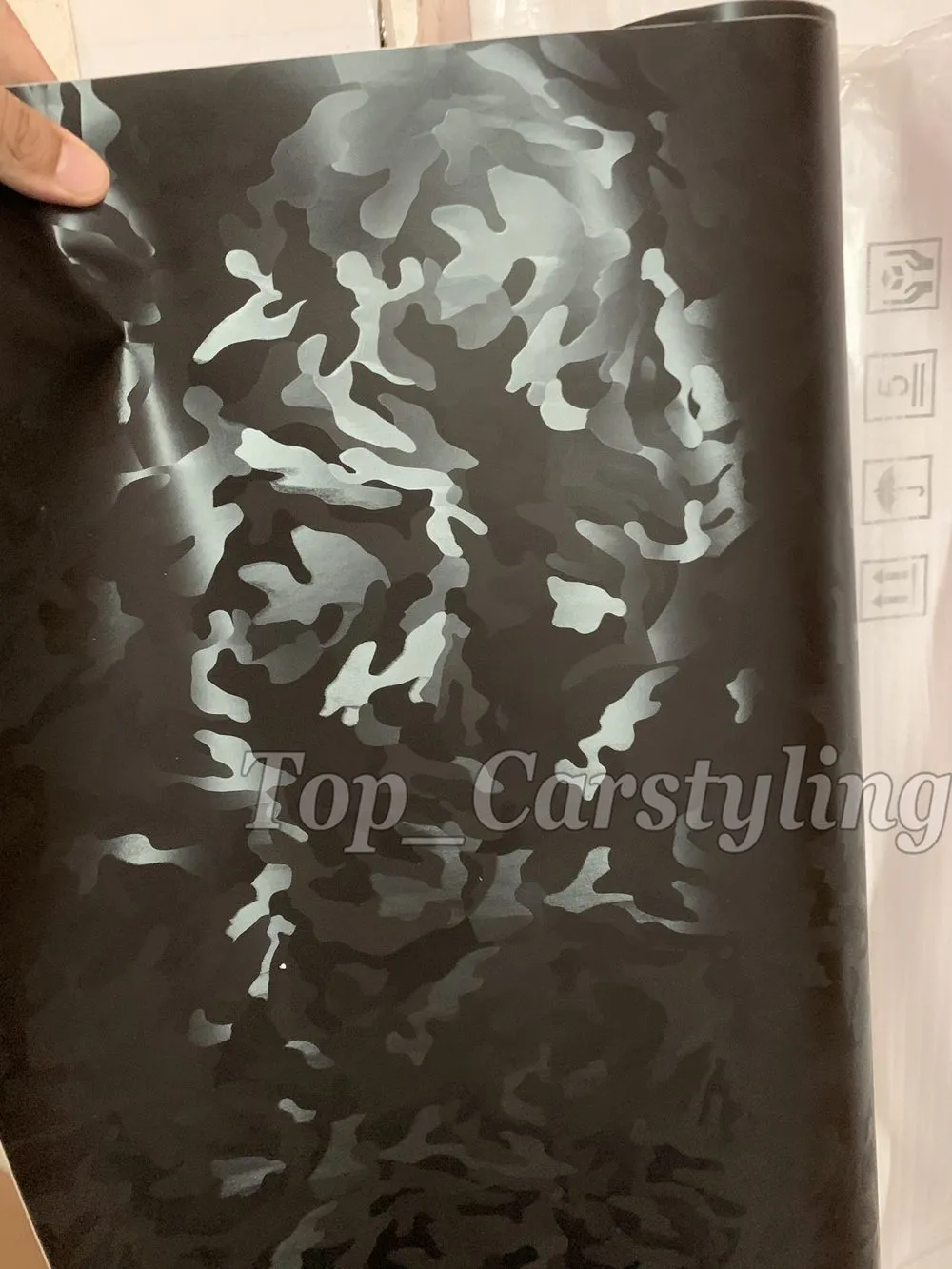 2024 New 3D Shadow Black Vinyl Car Wrap Covering Film With Air Release ...