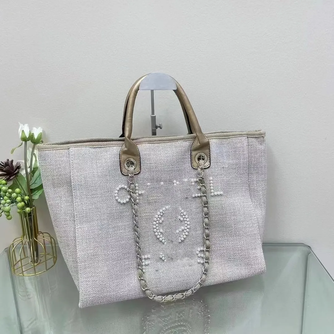 Stor kapacitet Pearl Beach Tote Bag Fashion Handbag Chain Shoulder Bag 49*31*19 Factory Direct Sales