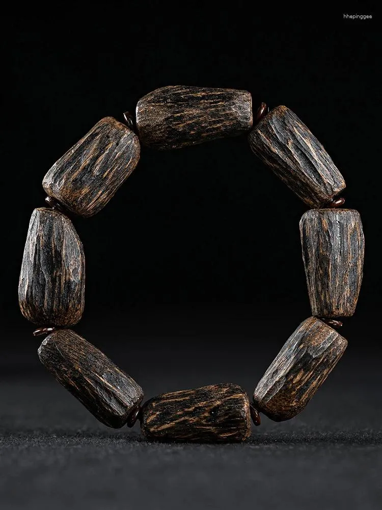 Strand Natural Nha Trang Agarwood Beads Fidelity Black Oil Old Materials With Shape Bracelet Men's Submerged Type