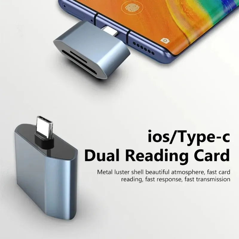 -kaartlezer Type C/verlichting naar SD TF -geheugenkaartadapter voor pc -laptopaccessoires Multi Smart CardReader Card Reader