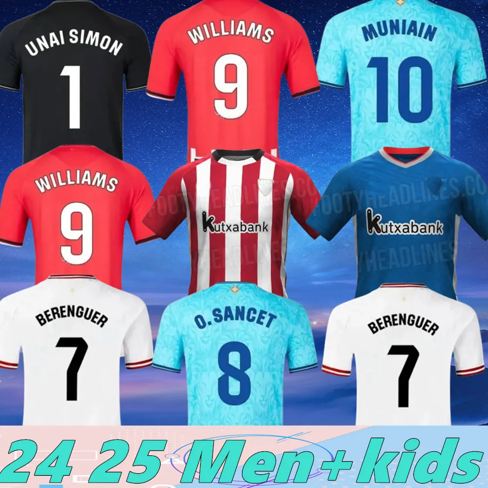 24 25クラブサッカージャージBerenguer 2024 2025 Muniain Athletic Bilbao Home Away Williams Football Shit