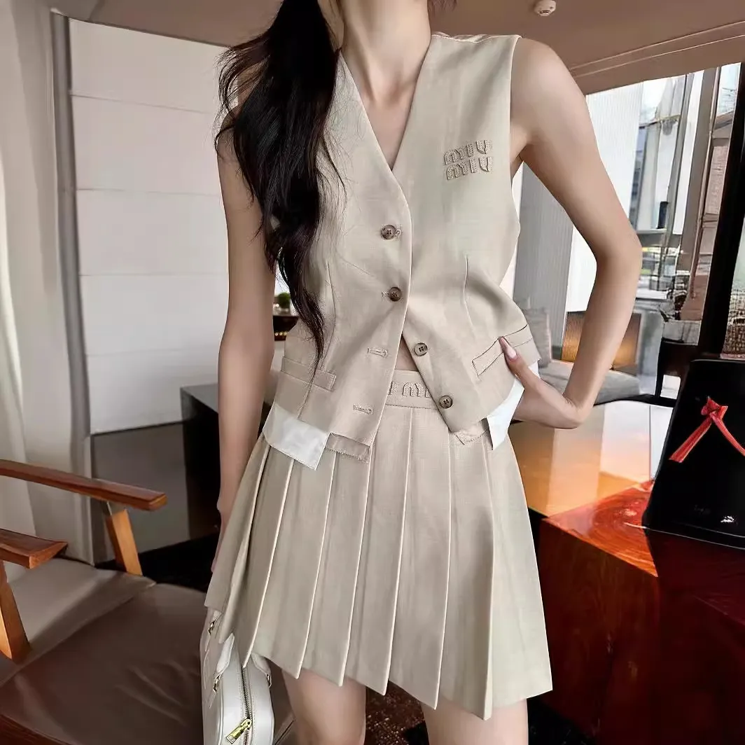 Sleeveless Two Piece Dress Set with Embroidered Vest and High Waist Mini  Skirt in Cotton Blend for Summer from Dhgate Two Piece Dress - price 50.26