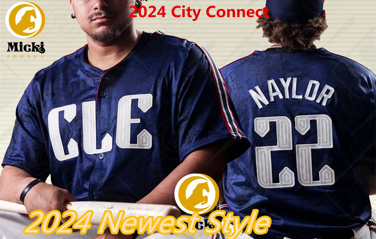 Logan Allen Tyler Freeman Gabriel Arias Will Brennan Bo Naylor Austin Hedges 2024 City Connect Jersey Brayan Rocchio Gavin Williams Maillots de baseball cousus