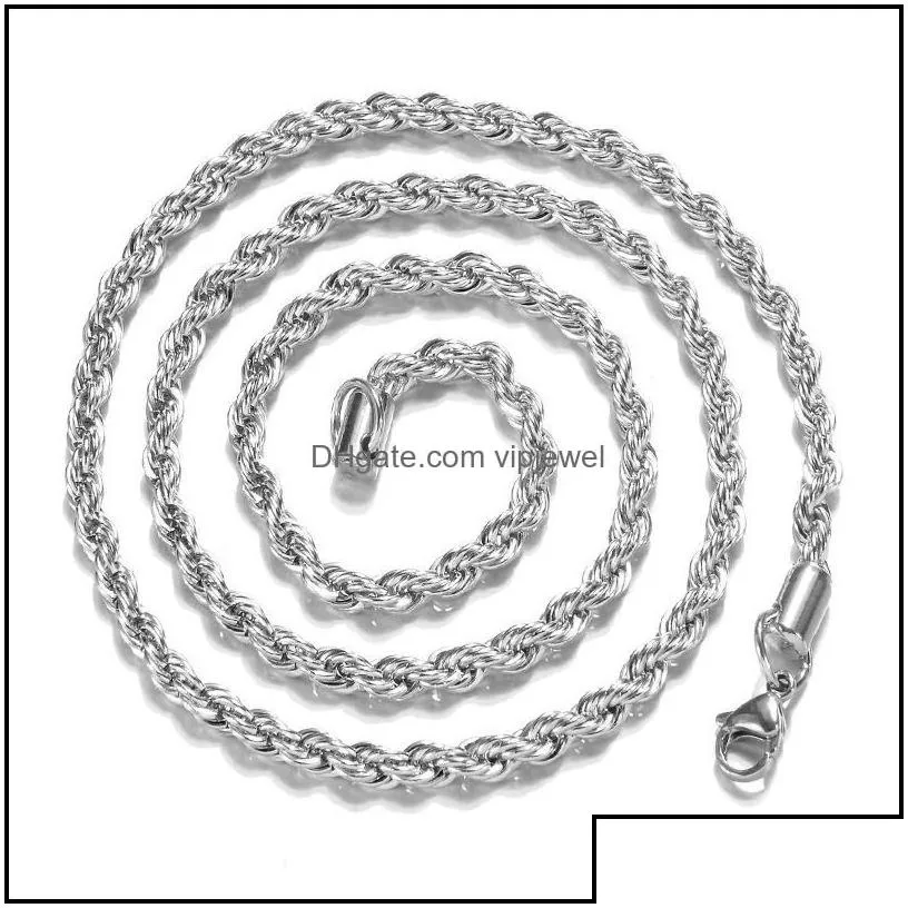 Chains Chains 925 Sterling Sier 2Mm M Twisted Rope Chain Necklaces For Women Men Fashion Jewelry 16 18 20 22 24 26 28 30 Inches Drop D Dhsg9