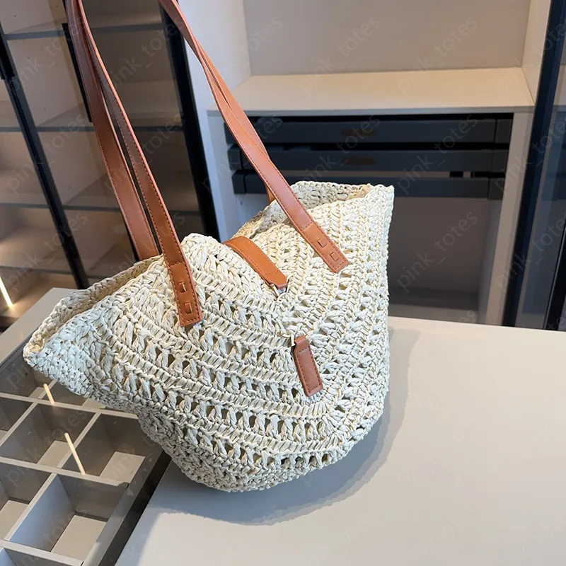 Womens Beach Bags Summer Designer Shopping Totes Straw Handbag Luxury Brand Letters Tote Bags Handbags For Women Fashion Large Basket Bag