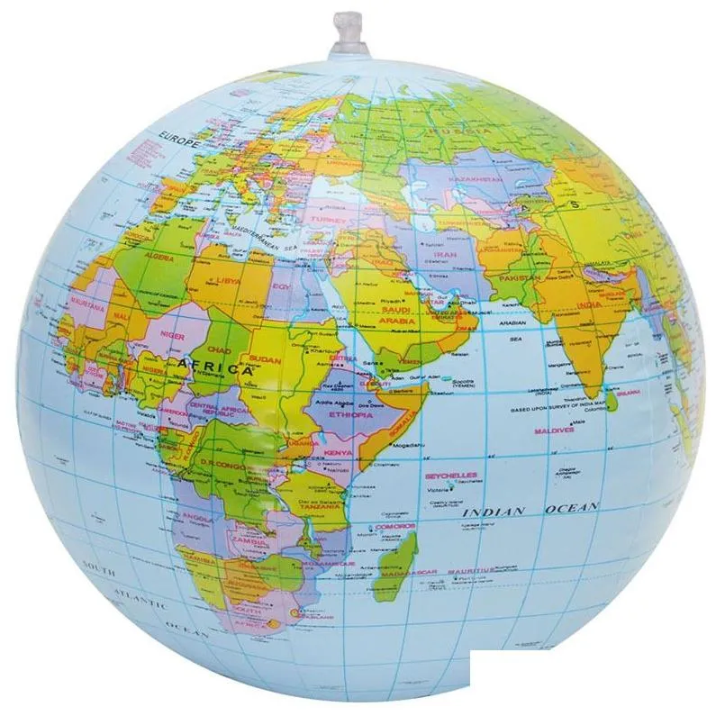 Other Office School Supplies Wholesale 16Inch Inflatable Globe World Earth Ocean Map Ball Geography Learning Educational Student K Dhioo