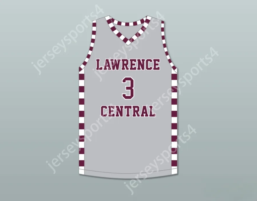 Custom Nay Youth/Kids Jake Laravia 3 Lawrence Central High School Bears Grey Basketball Jersey 2 Top Stitched S-6XL